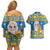Personalized Ukraine Christmas Couples Matching Off Shoulder Short Dress and Hawaiian Shirt Star of Bethlehem With Angle Funny - Wonder Print Shop