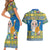 Personalized Ukraine Christmas Couples Matching Short Sleeve Bodycon Dress and Hawaiian Shirt Star of Bethlehem With Angle Funny - Wonder Print Shop
