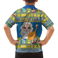 Personalized Ukraine Christmas Family Matching Off The Shoulder Long Sleeve Dress and Hawaiian Shirt Star of Bethlehem With Angle Funny - Wonder Print Shop