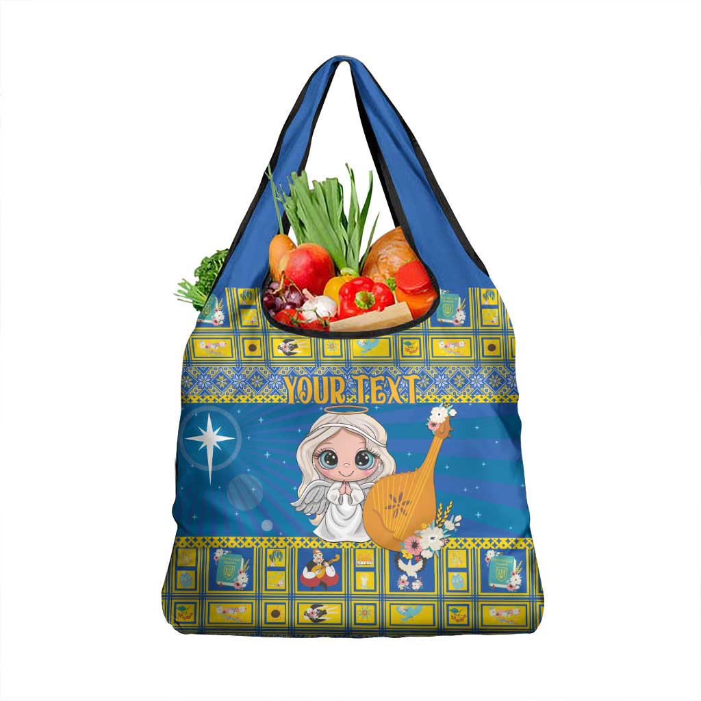 Personalized Ukraine Christmas Grocery Bag Star of Bethlehem With Angle Funny