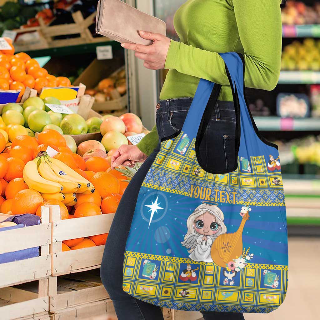 Personalized Ukraine Christmas Grocery Bag Star of Bethlehem With Angle Funny