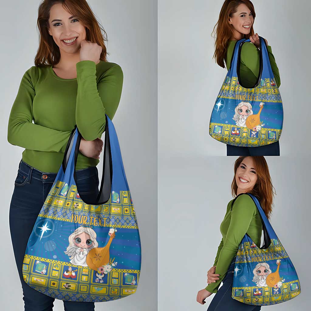 Personalized Ukraine Christmas Grocery Bag Star of Bethlehem With Angle Funny