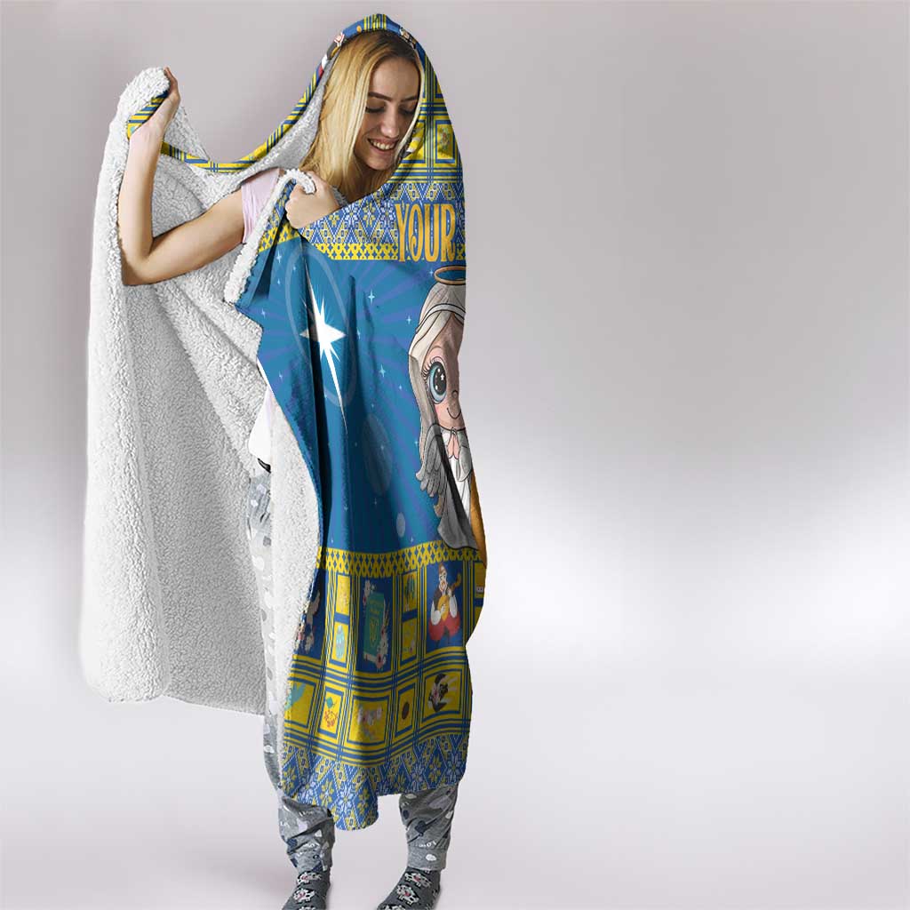 Personalized Ukraine Christmas Hooded Blanket Star of Bethlehem With Angle Funny