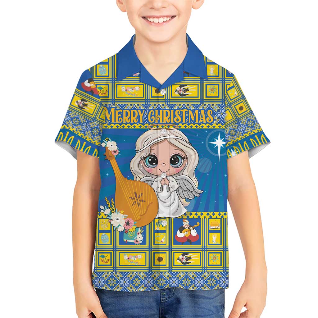 Personalized Ukraine Christmas Kid Hawaiian Shirt Star of Bethlehem With Angle Funny - Wonder Print Shop