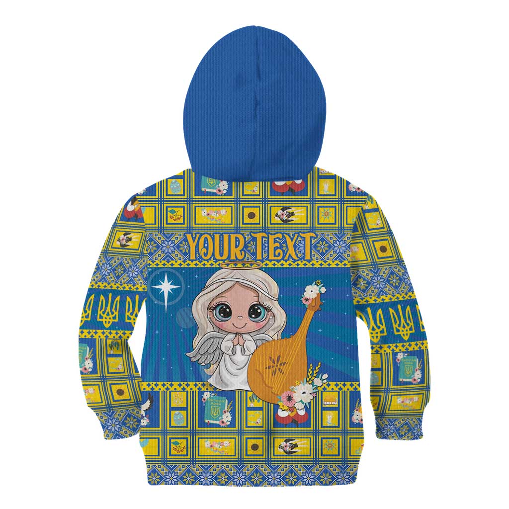 Personalized Ukraine Christmas Kid Hoodie Star of Bethlehem With Angle Funny - Wonder Print Shop