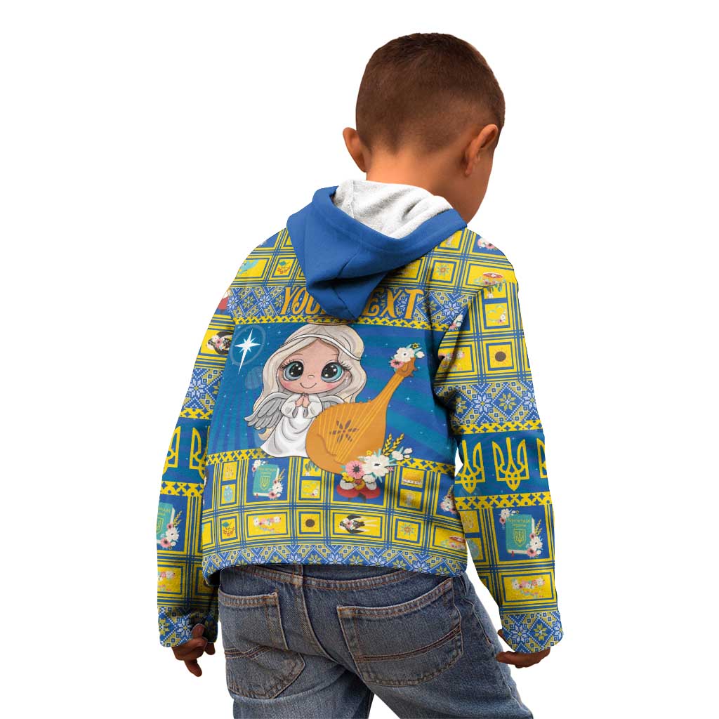 Personalized Ukraine Christmas Kid Hoodie Star of Bethlehem With Angle Funny - Wonder Print Shop