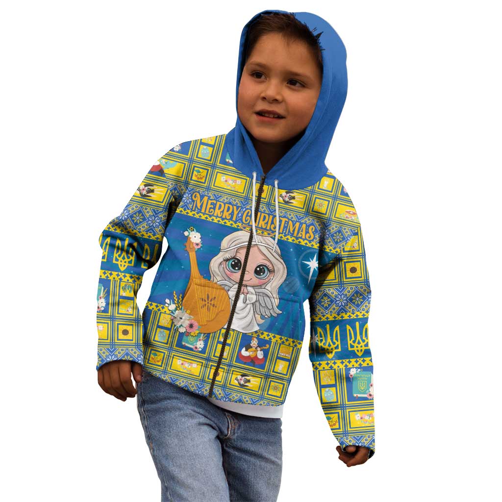 Personalized Ukraine Christmas Kid Hoodie Star of Bethlehem With Angle Funny - Wonder Print Shop