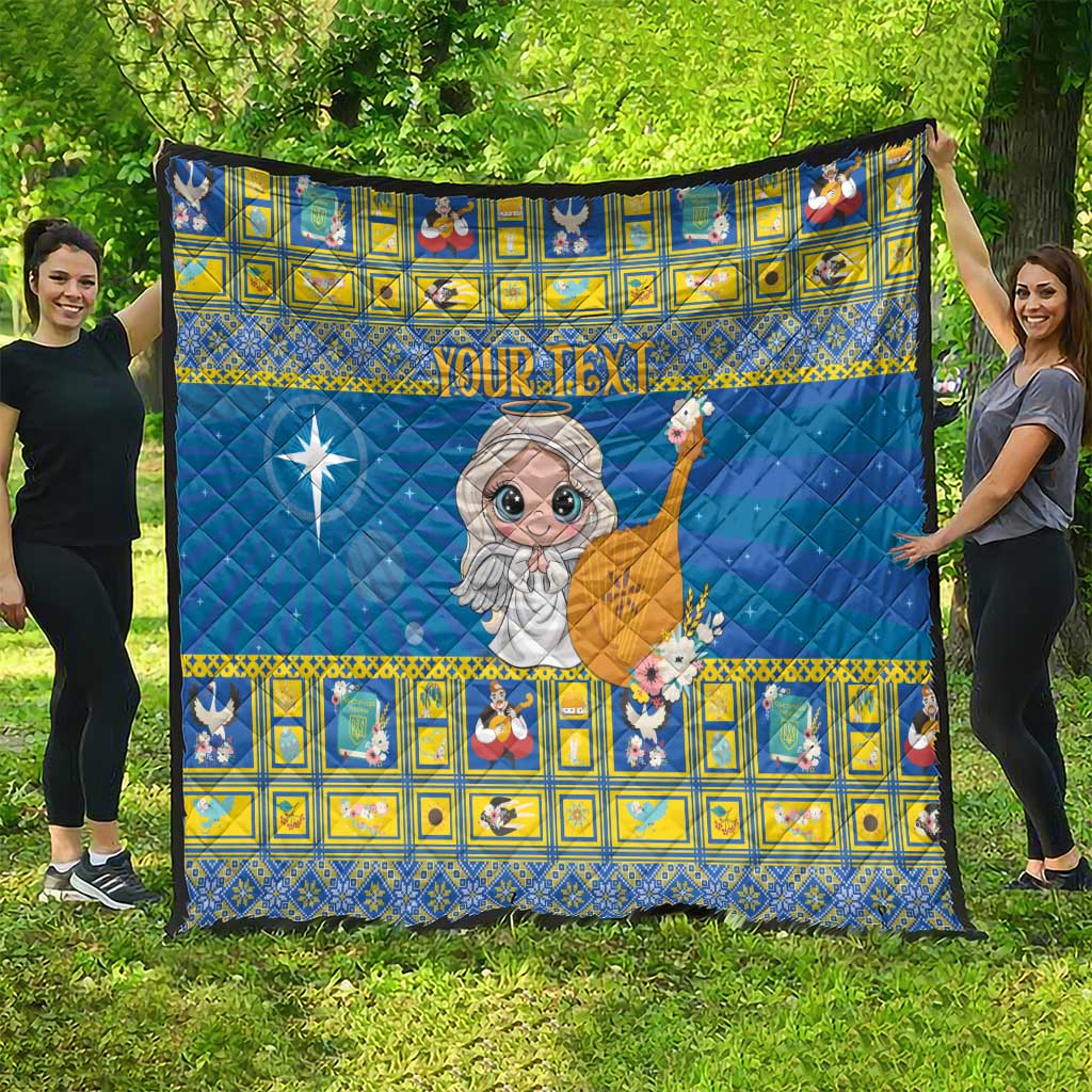 Personalized Ukraine Christmas Quilt Star of Bethlehem With Angle Funny - Wonder Print Shop