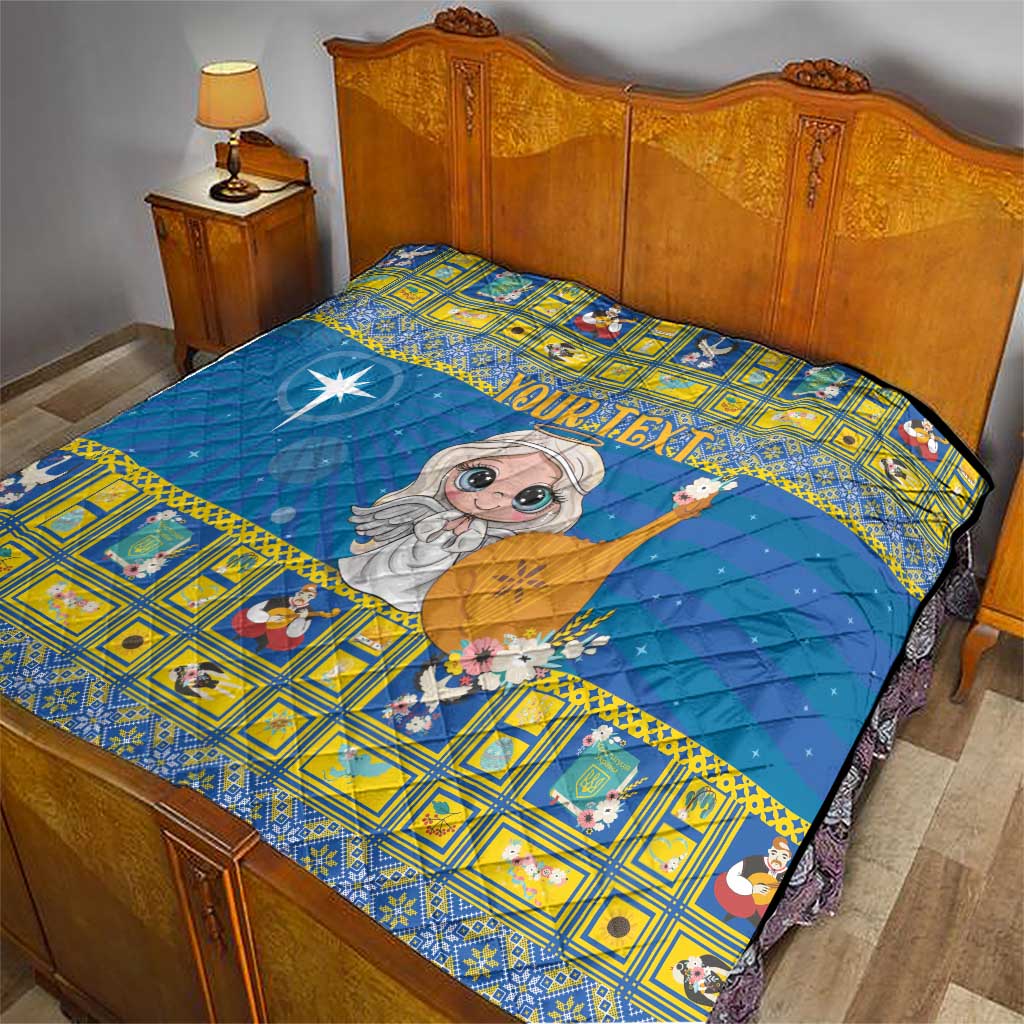 Personalized Ukraine Christmas Quilt Star of Bethlehem With Angle Funny - Wonder Print Shop