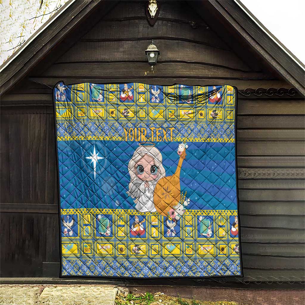 Personalized Ukraine Christmas Quilt Star of Bethlehem With Angle Funny - Wonder Print Shop