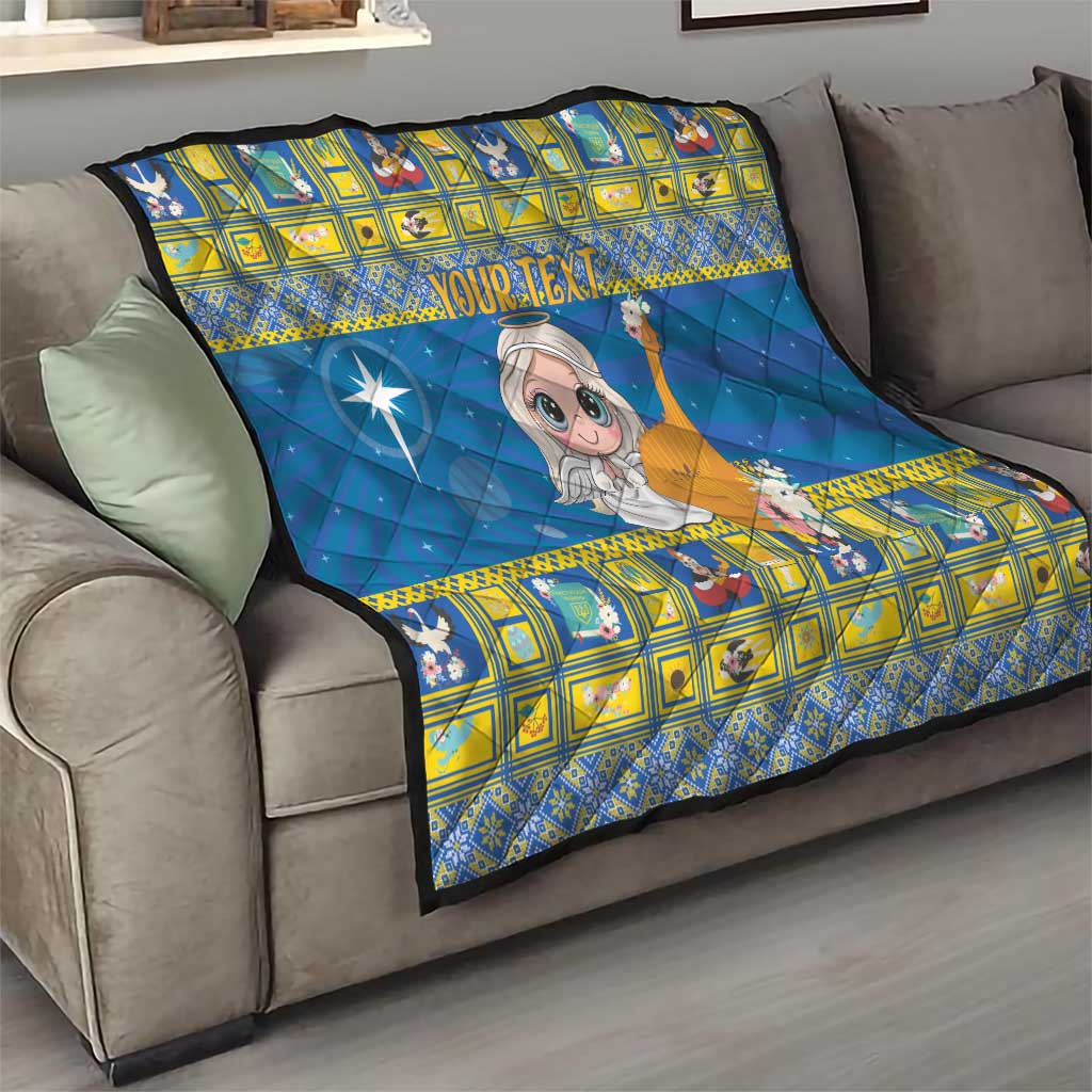 Personalized Ukraine Christmas Quilt Star of Bethlehem With Angle Funny - Wonder Print Shop