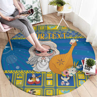 Personalized Ukraine Christmas Round Carpet Star of Bethlehem With Angle Funny