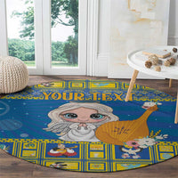 Personalized Ukraine Christmas Round Carpet Star of Bethlehem With Angle Funny