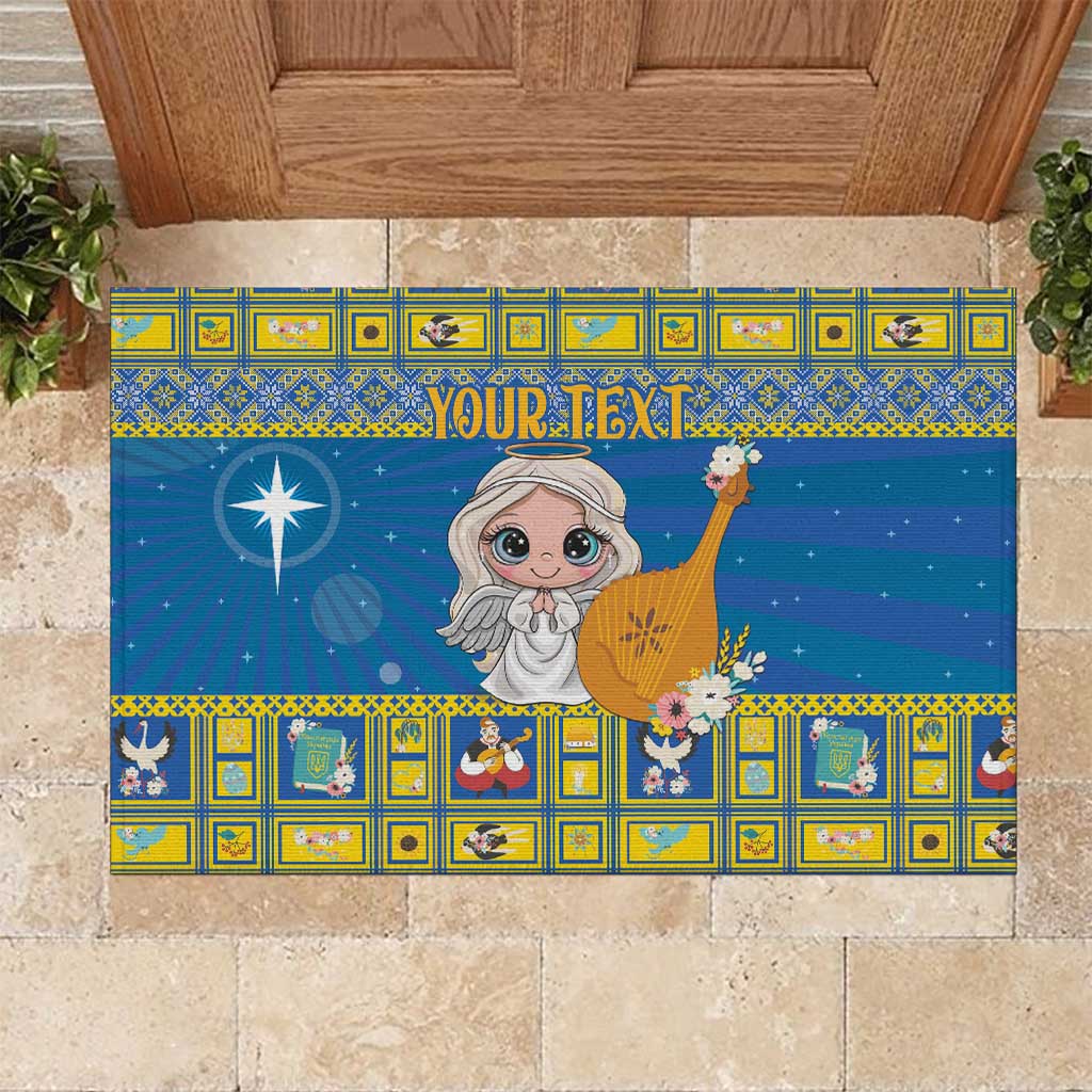 Personalized Ukraine Christmas Rubber Doormat Star of Bethlehem With Angle Funny - Wonder Print Shop