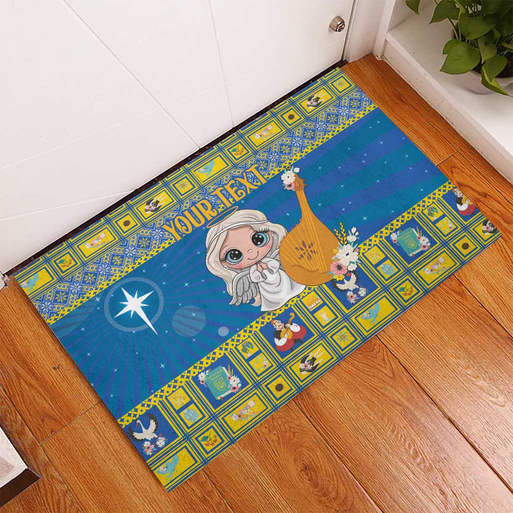 Personalized Ukraine Christmas Rubber Doormat Star of Bethlehem With Angle Funny - Wonder Print Shop