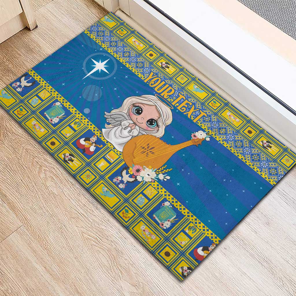 Personalized Ukraine Christmas Rubber Doormat Star of Bethlehem With Angle Funny - Wonder Print Shop