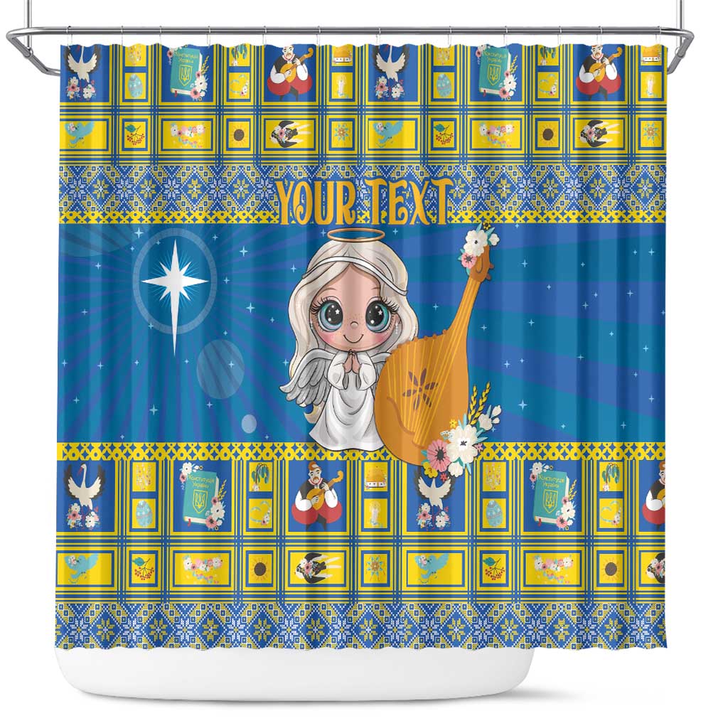 Personalized Ukraine Christmas Shower Curtain Star of Bethlehem With Angle Funny