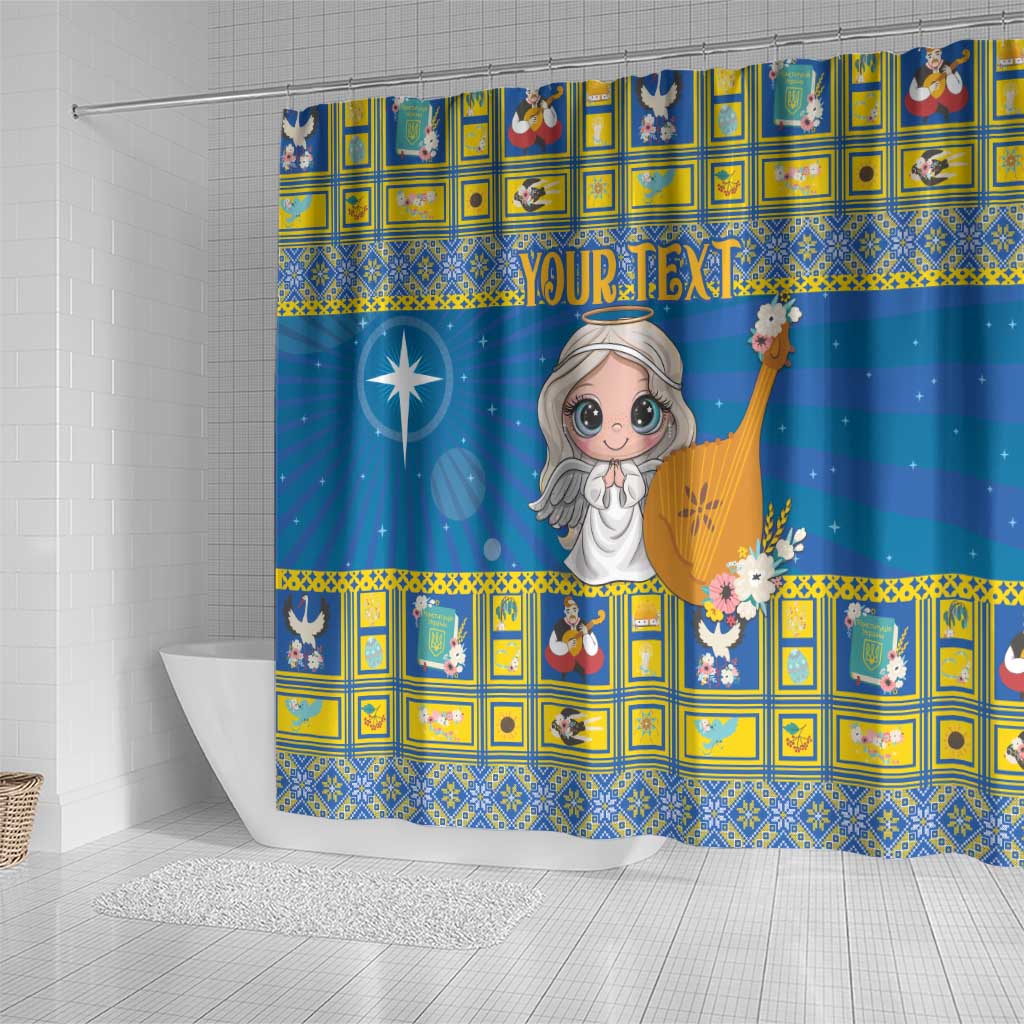 Personalized Ukraine Christmas Shower Curtain Star of Bethlehem With Angle Funny