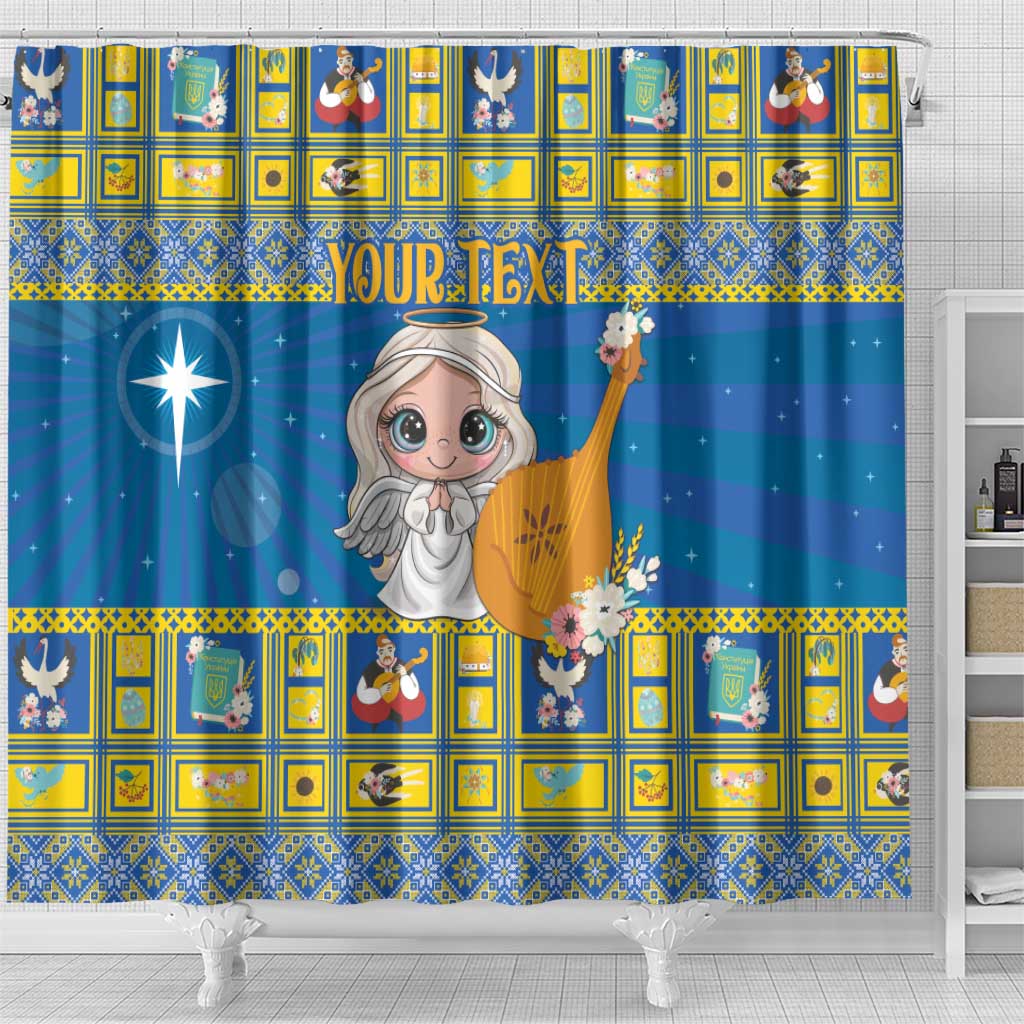 Personalized Ukraine Christmas Shower Curtain Star of Bethlehem With Angle Funny