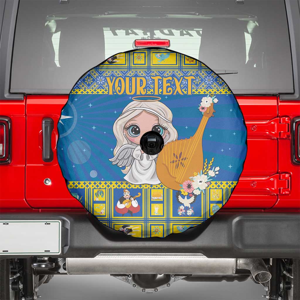 Personalized Ukraine Christmas Spare Tire Cover Star of Bethlehem With Angle Funny - Wonder Print Shop