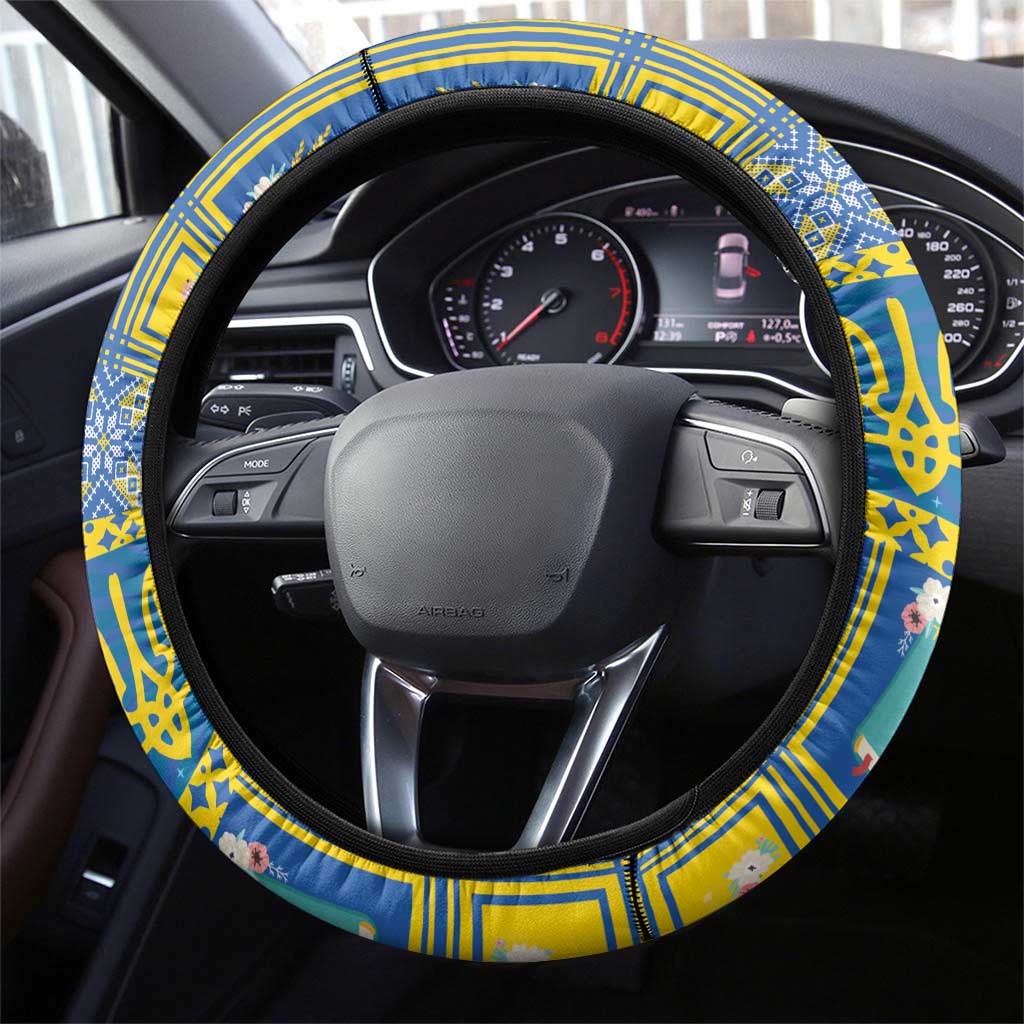 Ukraine Christmas Steering Wheel Cover Star of Bethlehem With Angle Funny - Wonder Print Shop