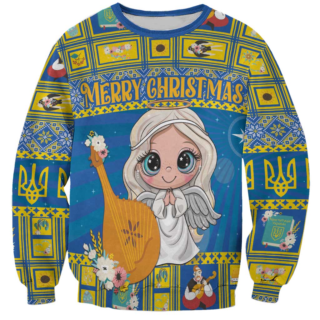 Personalized Ukraine Christmas Sweatshirt Star of Bethlehem With Angle Funny - Wonder Print Shop