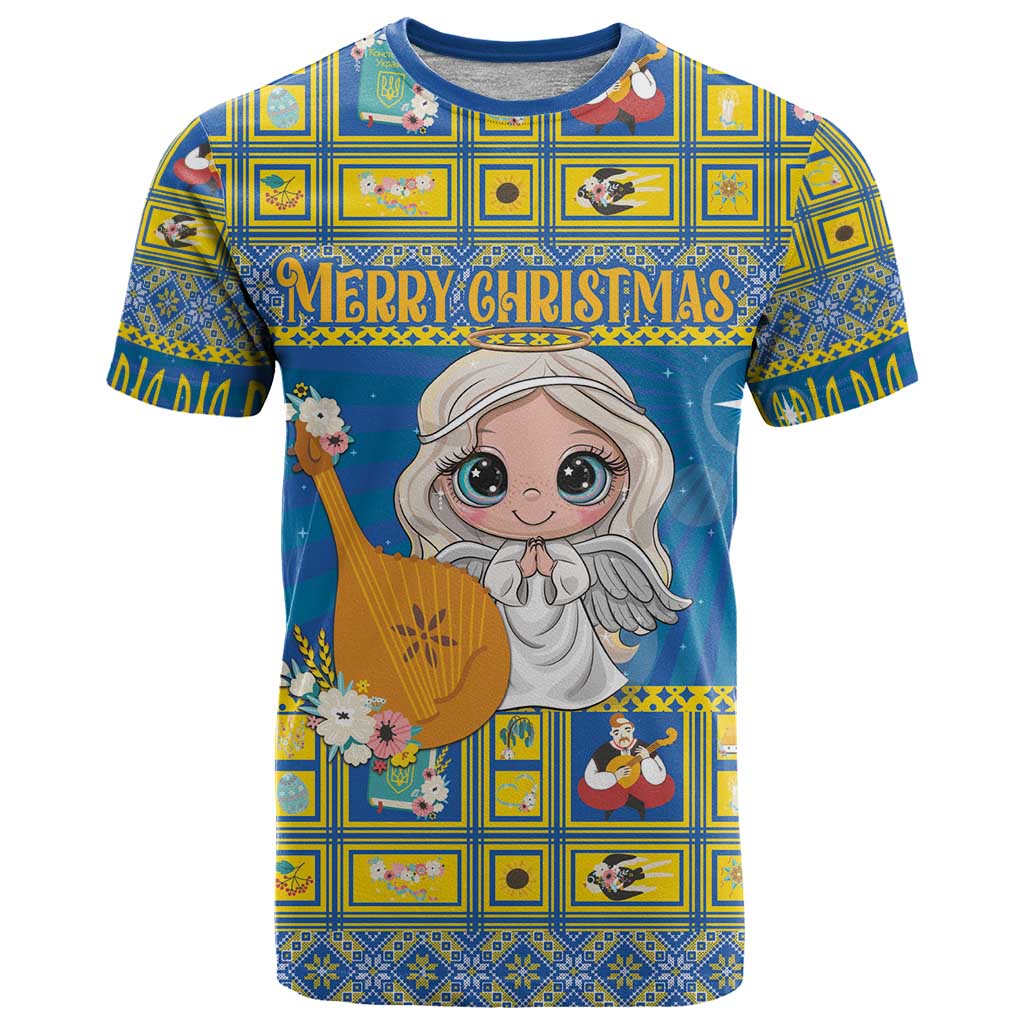 Personalized Ukraine Christmas T Shirt Star of Bethlehem With Angle Funny - Wonder Print Shop