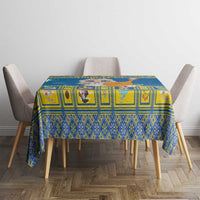 Personalized Ukraine Christmas Tablecloth Star of Bethlehem With Angle Funny - Wonder Print Shop