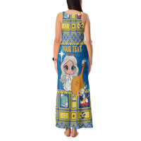 Personalized Ukraine Christmas Tank Maxi Dress Star of Bethlehem With Angle Funny - Wonder Print Shop