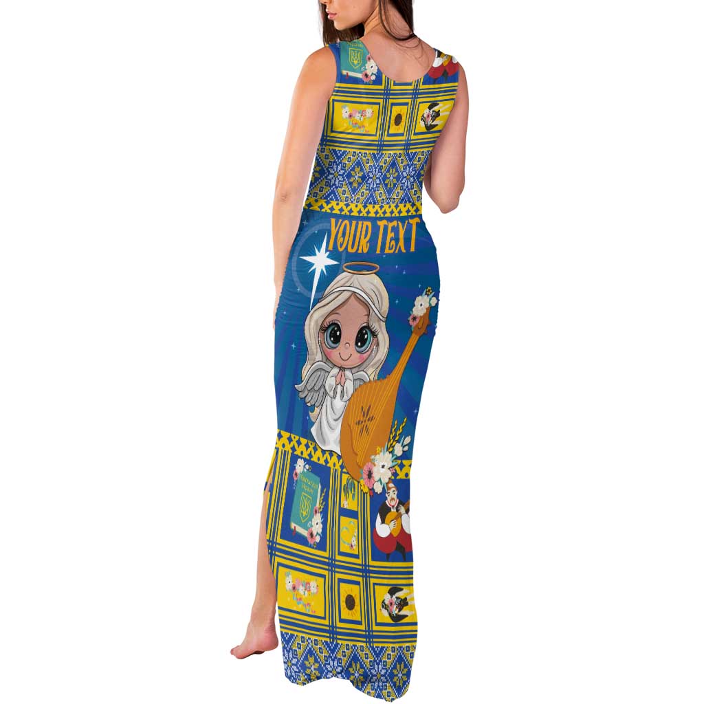 Personalized Ukraine Christmas Tank Maxi Dress Star of Bethlehem With Angle Funny - Wonder Print Shop