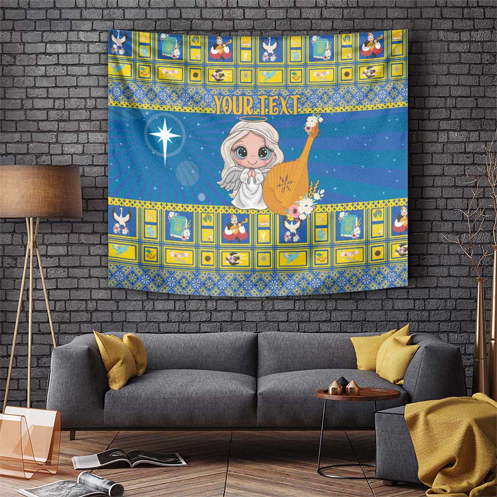 Personalized Ukraine Christmas Tapestry Star of Bethlehem With Angle Funny - Wonder Print Shop