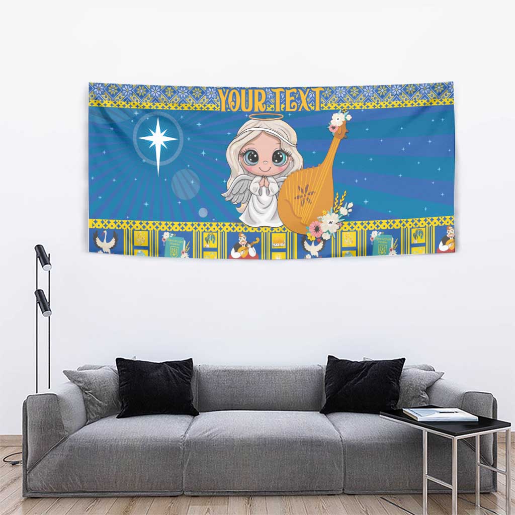Personalized Ukraine Christmas Tapestry Star of Bethlehem With Angle Funny - Wonder Print Shop