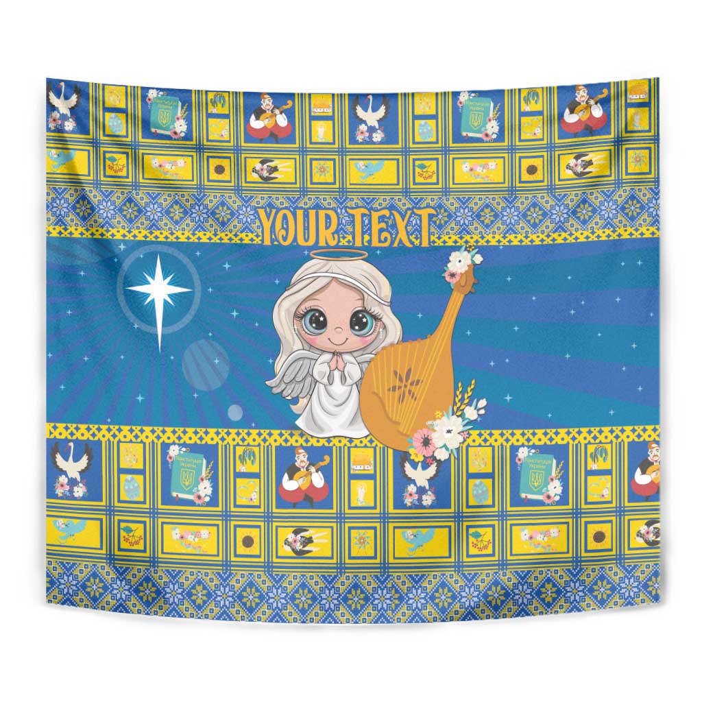 Personalized Ukraine Christmas Tapestry Star of Bethlehem With Angle Funny - Wonder Print Shop