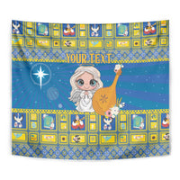 Personalized Ukraine Christmas Tapestry Star of Bethlehem With Angle Funny - Wonder Print Shop