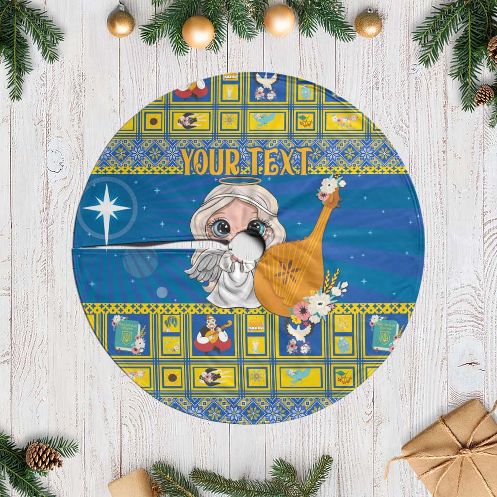 Personalized Ukraine Christmas Tree Skirt Star of Bethlehem With Angle Funny - Wonder Print Shop