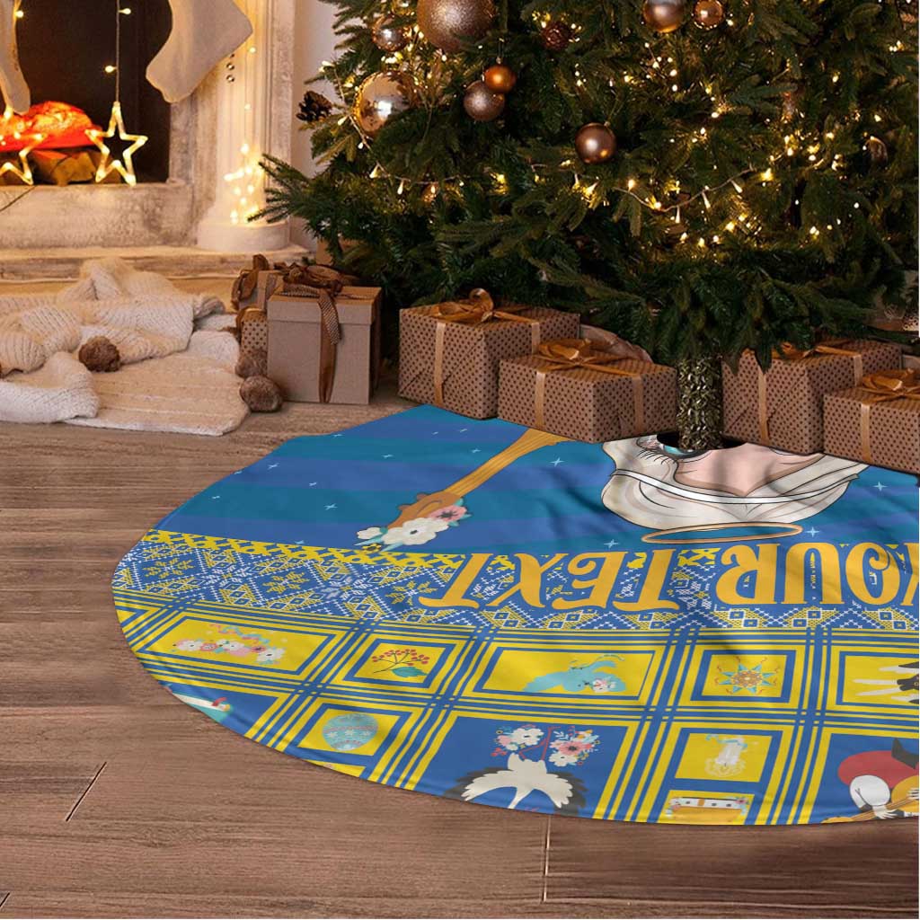 Personalized Ukraine Christmas Tree Skirt Star of Bethlehem With Angle Funny - Wonder Print Shop