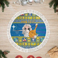 Personalized Ukraine Christmas Tree Skirt Star of Bethlehem With Angle Funny - Wonder Print Shop