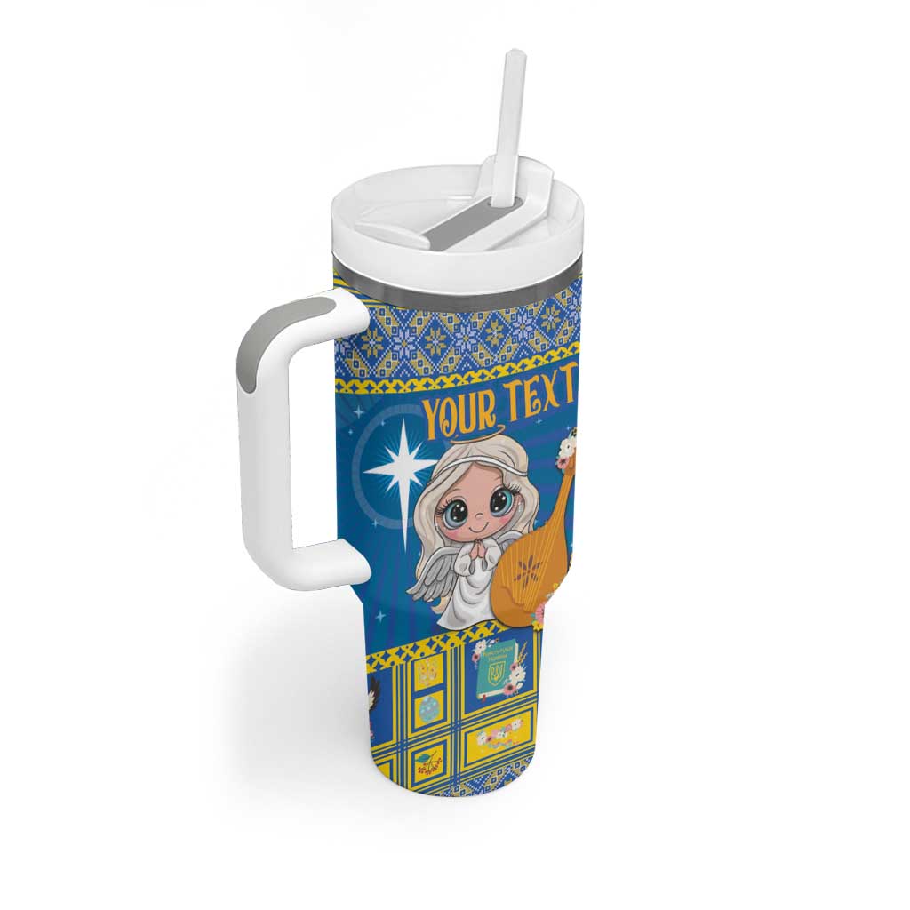 Personalized Ukraine Christmas Tumbler With Handle Star of Bethlehem With Angle Funny - Wonder Print Shop