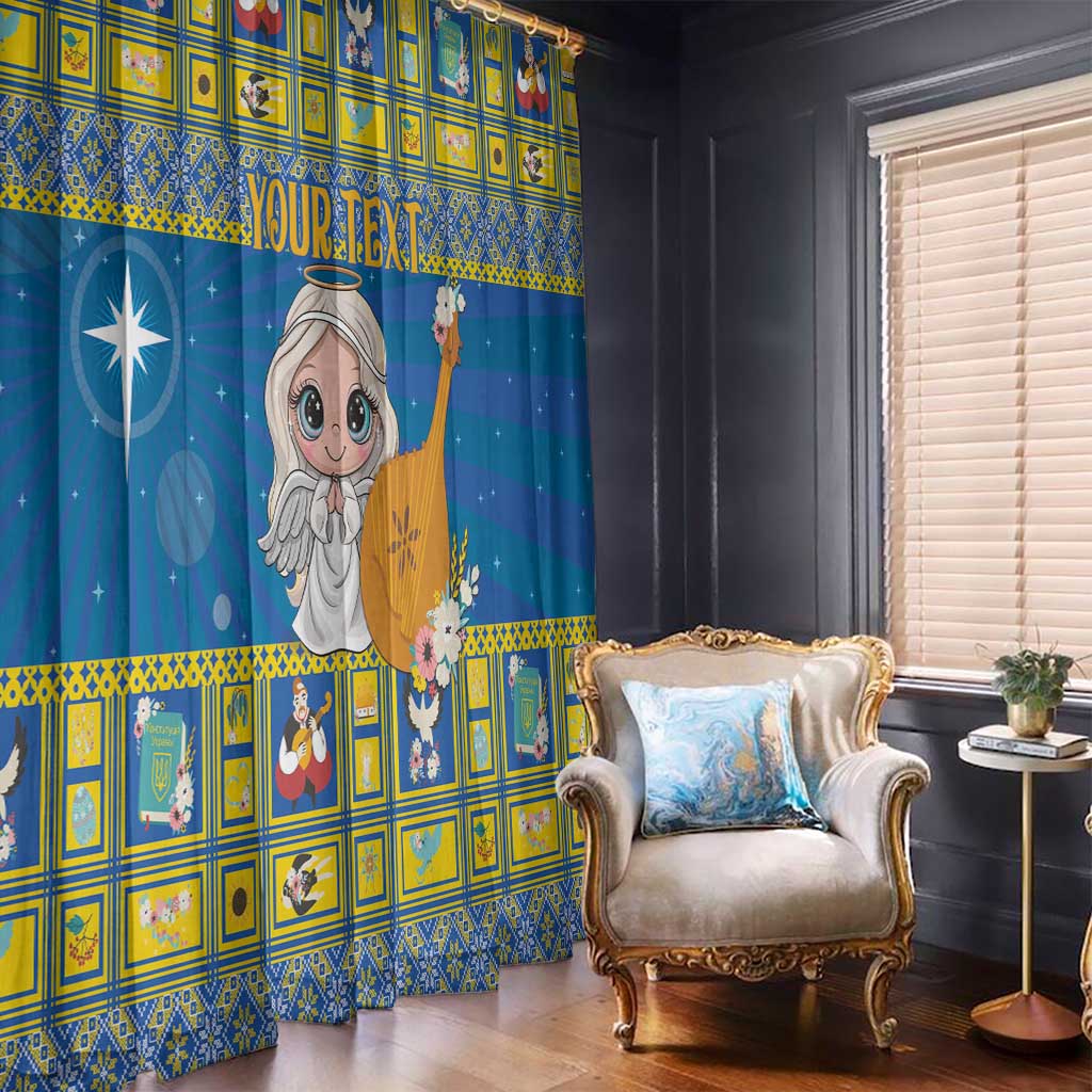 Personalized Ukraine Christmas Window Curtain Star of Bethlehem With Angle Funny - Wonder Print Shop