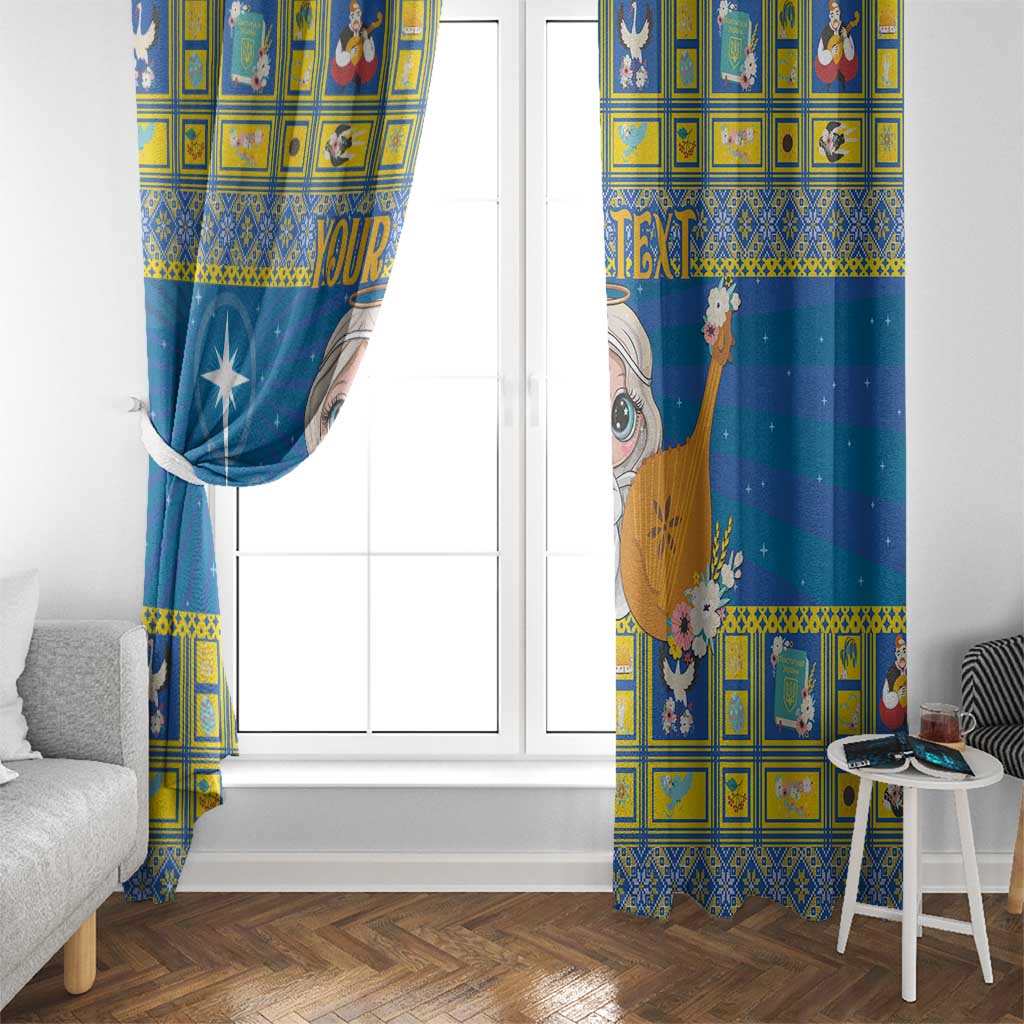 Personalized Ukraine Christmas Window Curtain Star of Bethlehem With Angle Funny - Wonder Print Shop