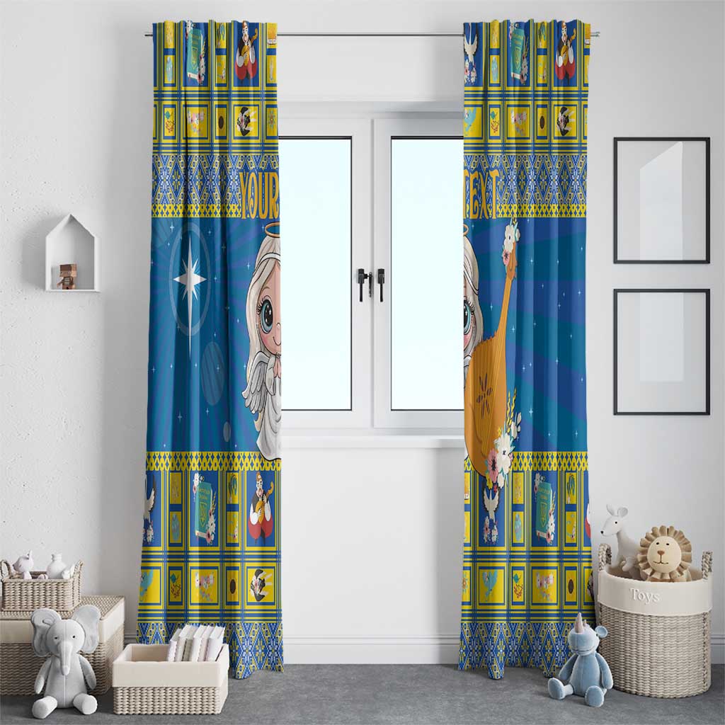 Personalized Ukraine Christmas Window Curtain Star of Bethlehem With Angle Funny - Wonder Print Shop
