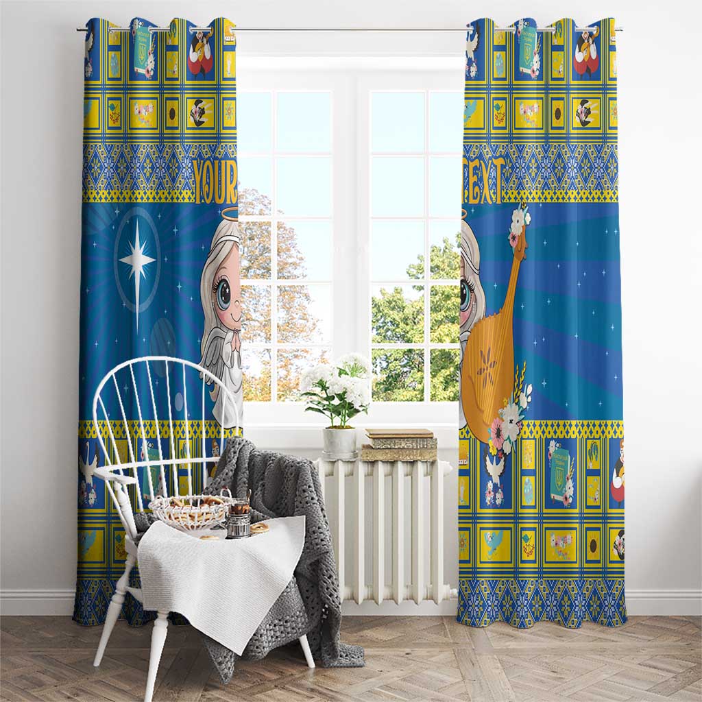 Personalized Ukraine Christmas Window Curtain Star of Bethlehem With Angle Funny - Wonder Print Shop