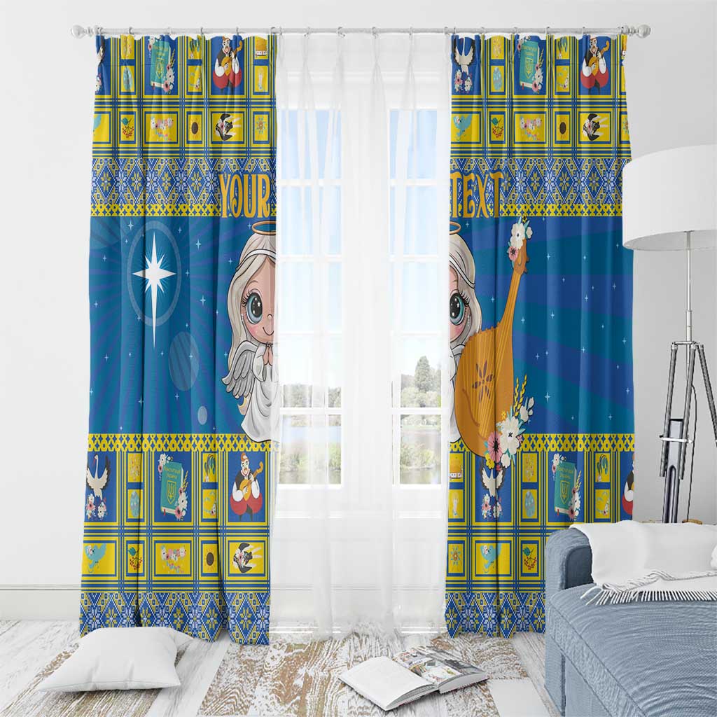 Personalized Ukraine Christmas Window Curtain Star of Bethlehem With Angle Funny - Wonder Print Shop