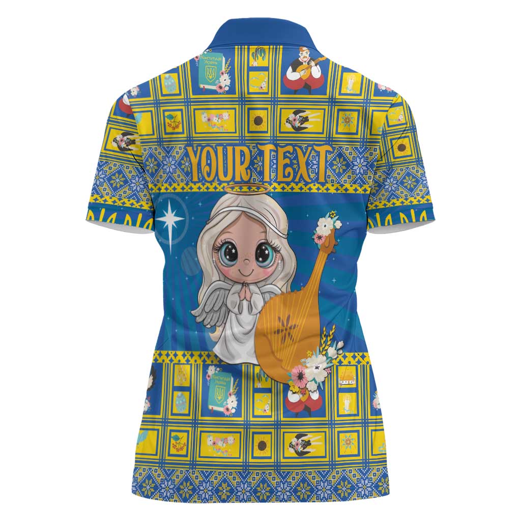 Personalized Ukraine Christmas Women Polo Shirt Star of Bethlehem With Angle Funny - Wonder Print Shop