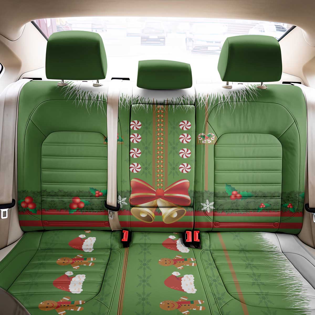 Christmas Costume Elf Back Car Seat Cover Santa Little Helper Green - Wonder Print Shop