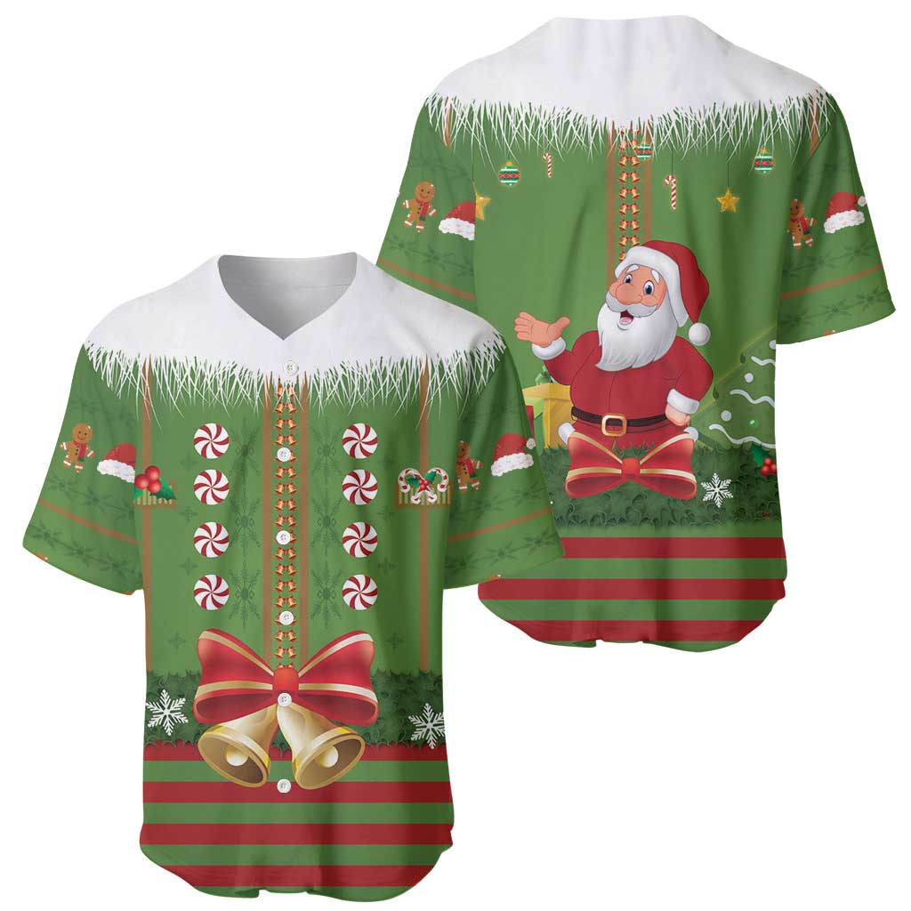 Christmas Costume Elf Baseball Jersey Santa Little Helper Green - Wonder Print Shop