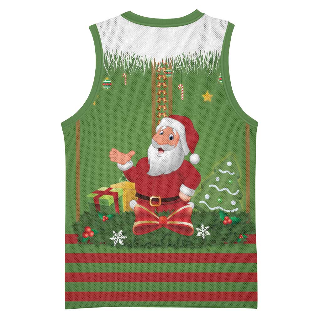 Christmas Costume Elf Basketball Jersey Santa Little Helper Green - Wonder Print Shop