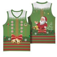 Christmas Costume Elf Basketball Jersey Santa Little Helper Green - Wonder Print Shop