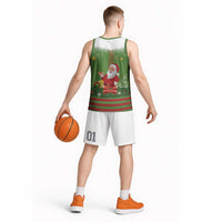 Christmas Costume Elf Basketball Jersey Santa Little Helper Green - Wonder Print Shop