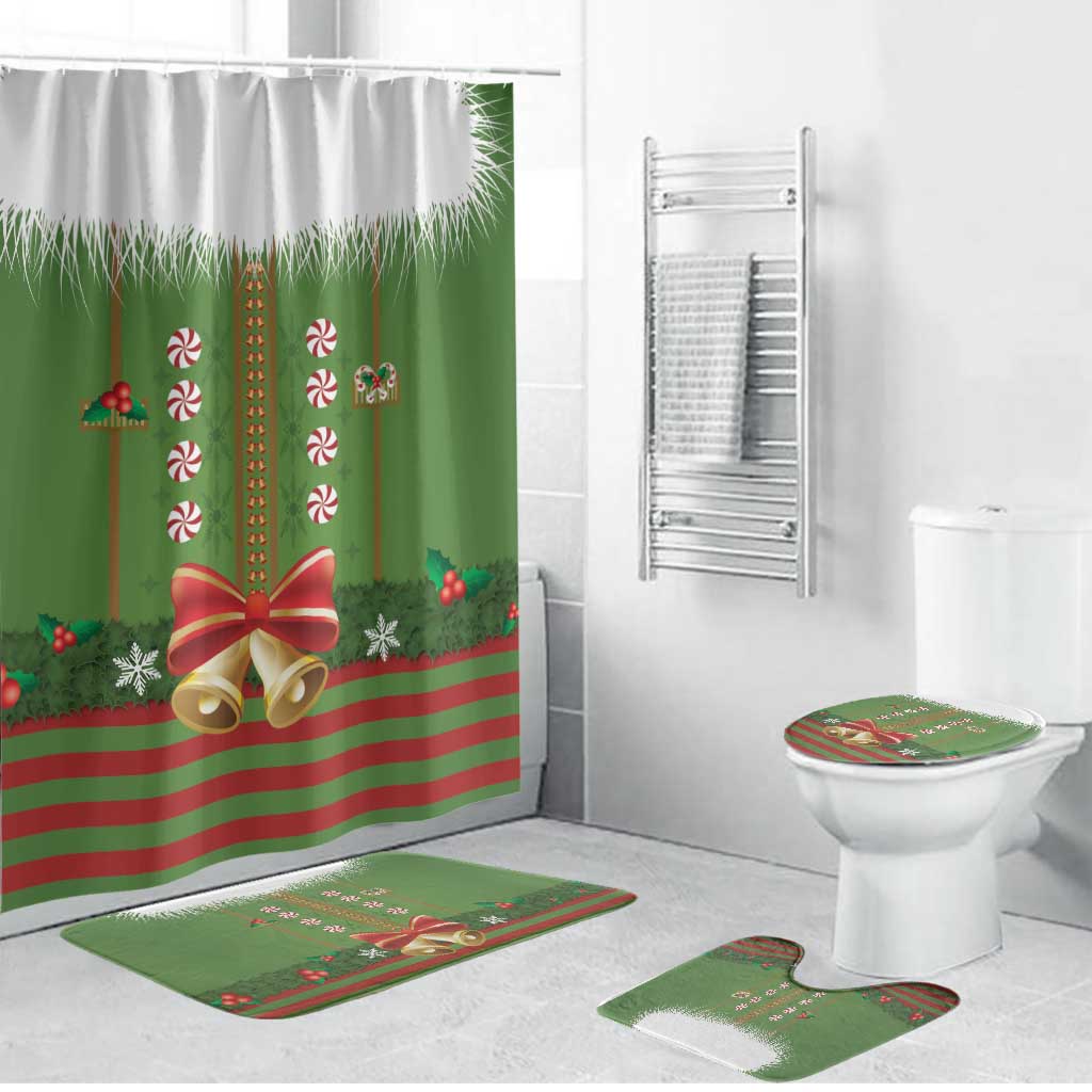 Christmas Costume Elf Bathroom Set Santa Little Helper Green - Wonder Print Shop